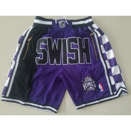 NBA Sacramento Kings Män Fickor Shorts Lila Swingman